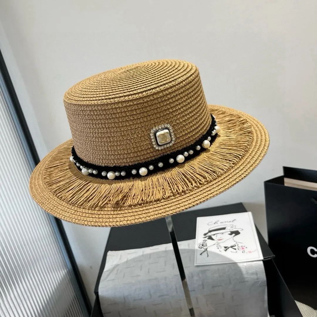 💰120¥ Chanel new flat-top straw hat, head circumference 57cm