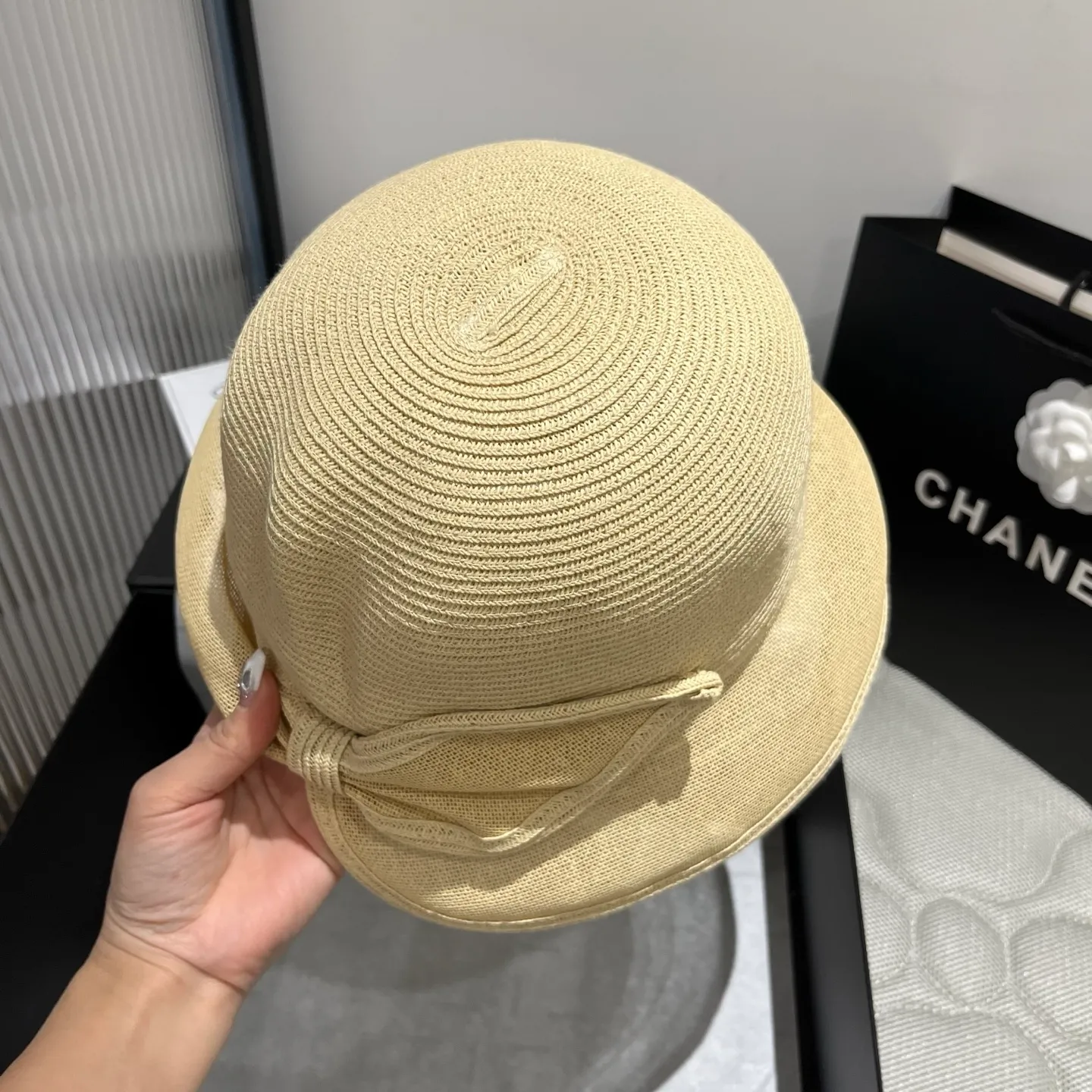💰140¥ Chanel straw hat, advanced customization, head circumference 57cm.