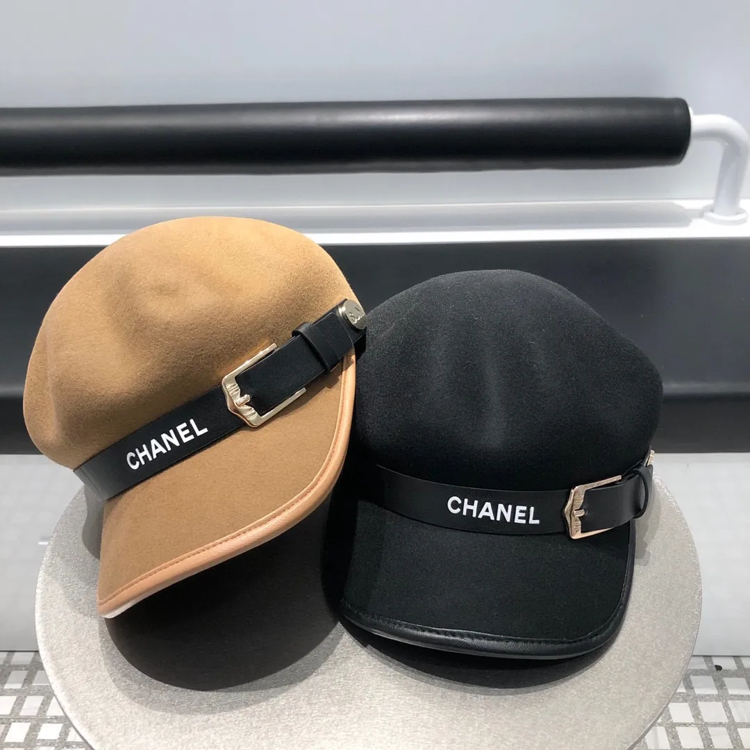 P290 CHANEL Chanel's new autumn and winter new style wool hat baseball cap with the same style as the star! High-end goods! The most knowledgeable version on the market