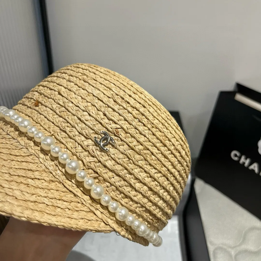💰170¥ Chanel Lafite trendy knight hat, straw hat, head circumference 57cm