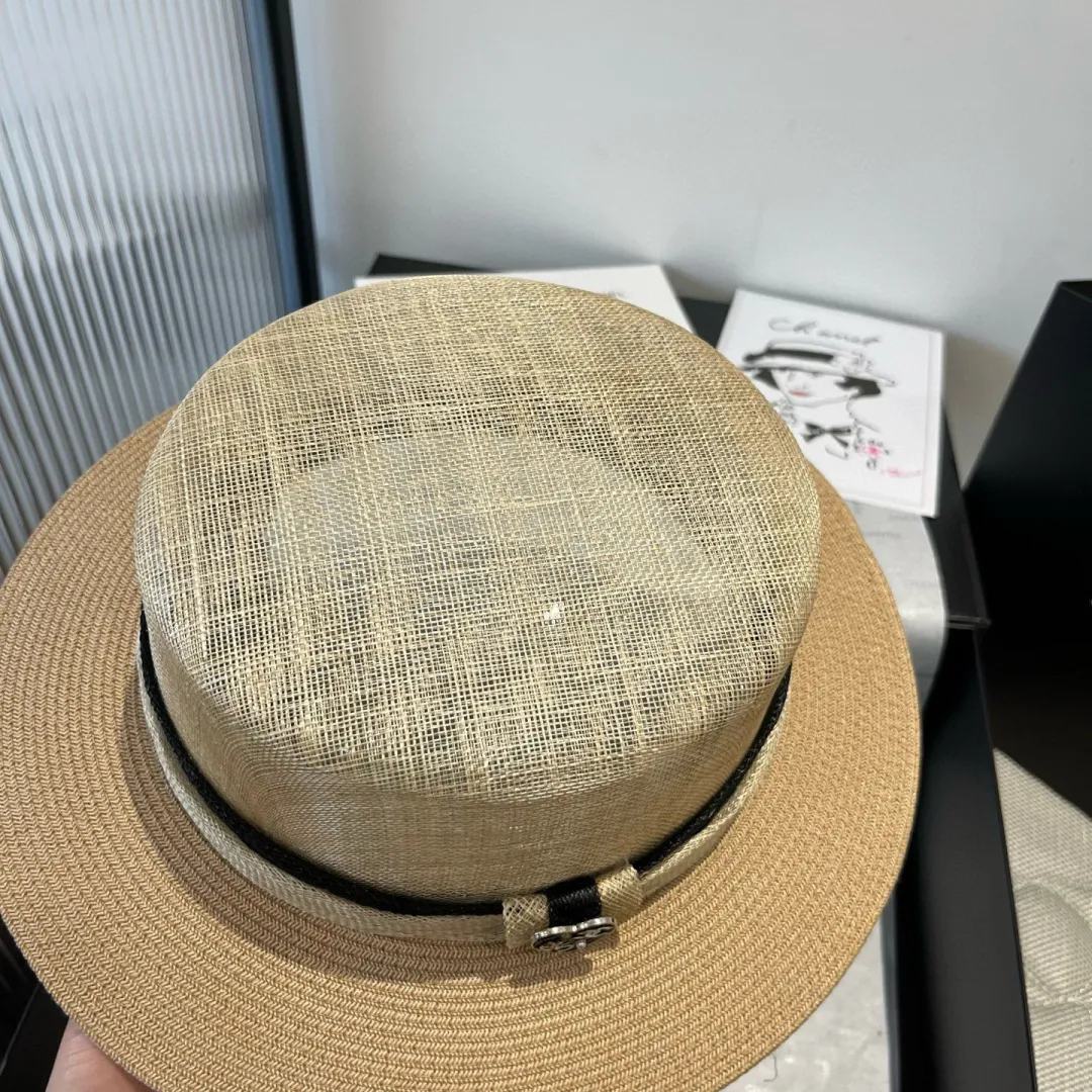 💰240¥ Chanel flat-top linen hat, high-end hat, head circumference 57cm