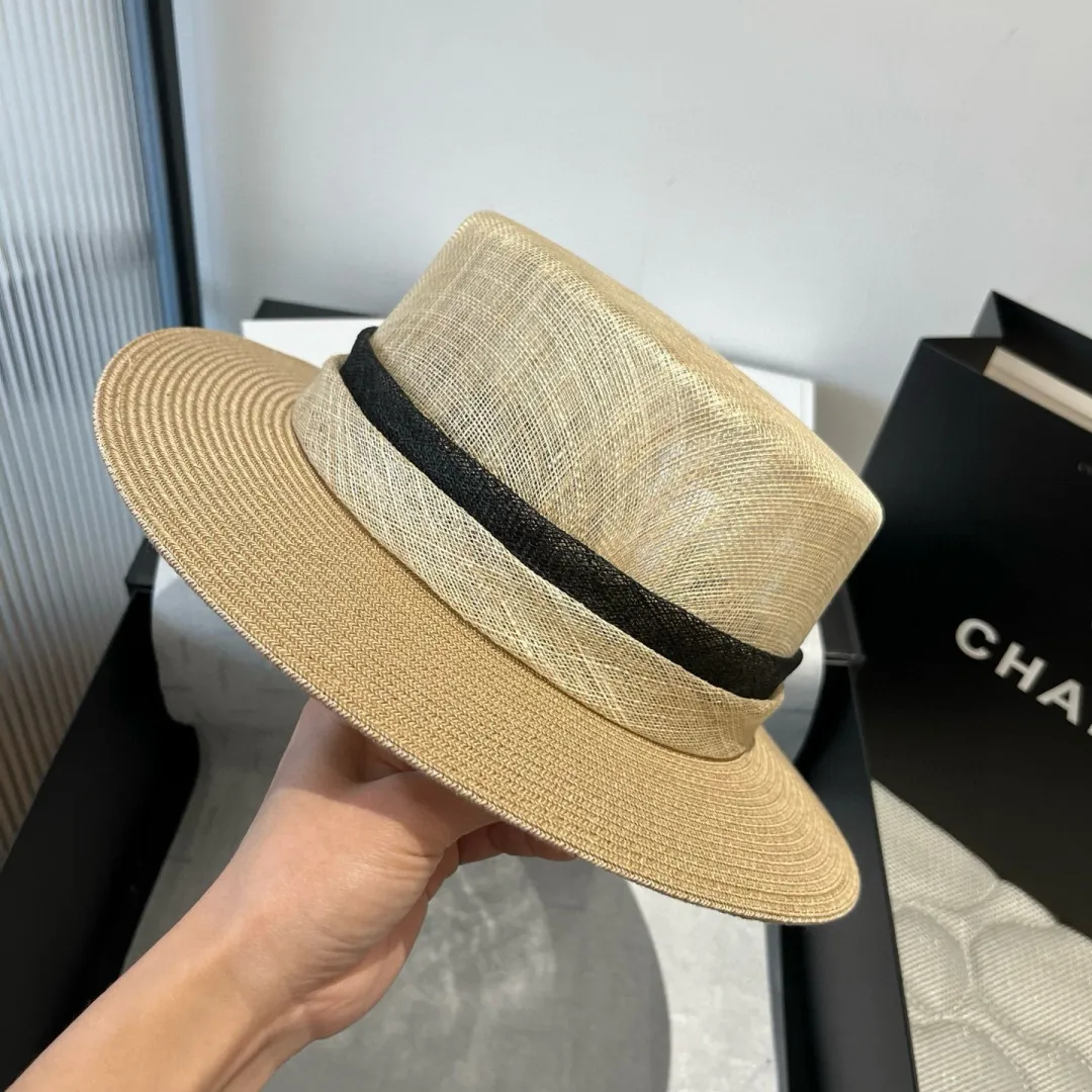 💰240¥ Chanel flat-top linen hat, high-end hat, head circumference 57cm