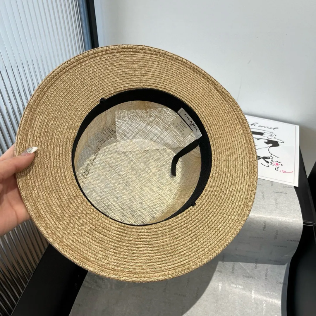 💰240¥ Chanel flat-top linen hat, high-end hat, head circumference 57cm