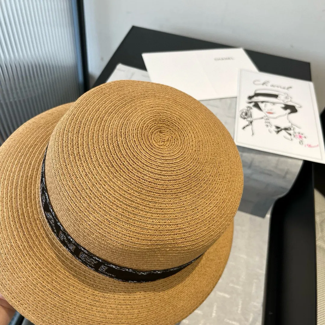 💰150¥ Chanel new straw hat, lady style sun hat, head circumference 57cm