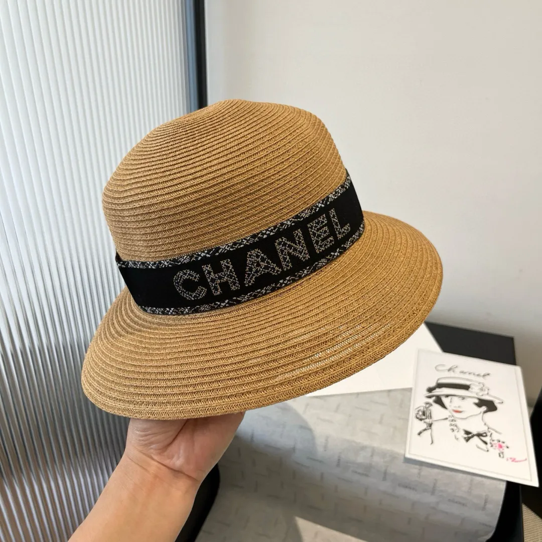 💰150¥ Chanel new straw hat, lady style sun hat, head circumference 57cm