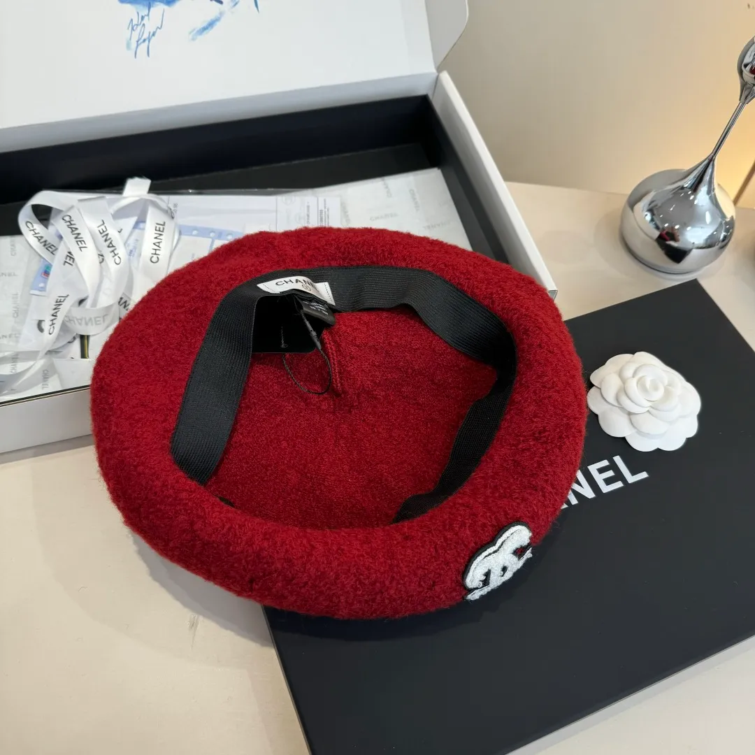 💰120¥ Chanel wool beret, pumpkin hat, 100% wool🦙 fabric, head circumference 57cm