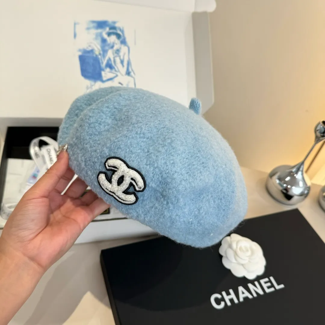 💰120¥ Chanel wool beret, pumpkin hat, 100% wool🦙 fabric, head circumference 57cm