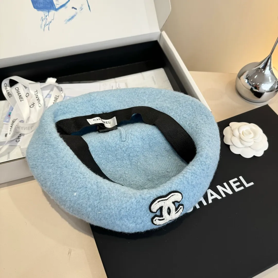 💰120¥ Chanel wool beret, pumpkin hat, 100% wool🦙 fabric, head circumference 57cm