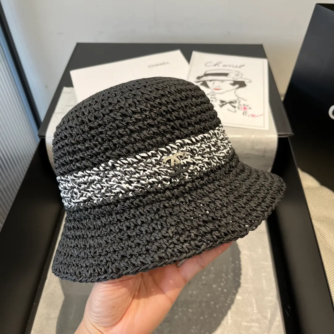 💰130¥ Chanel papyrus sun hat, straw hat, foldable, head circumference 57cm