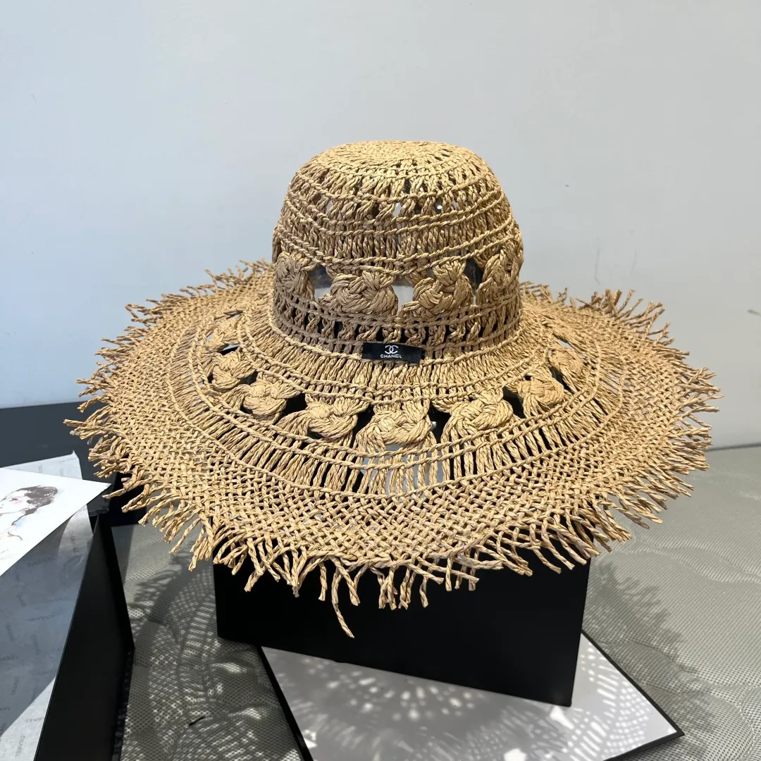 💰150¥ Chanel Bohemian style sun hat, beach sun hat, head circumference 57cm