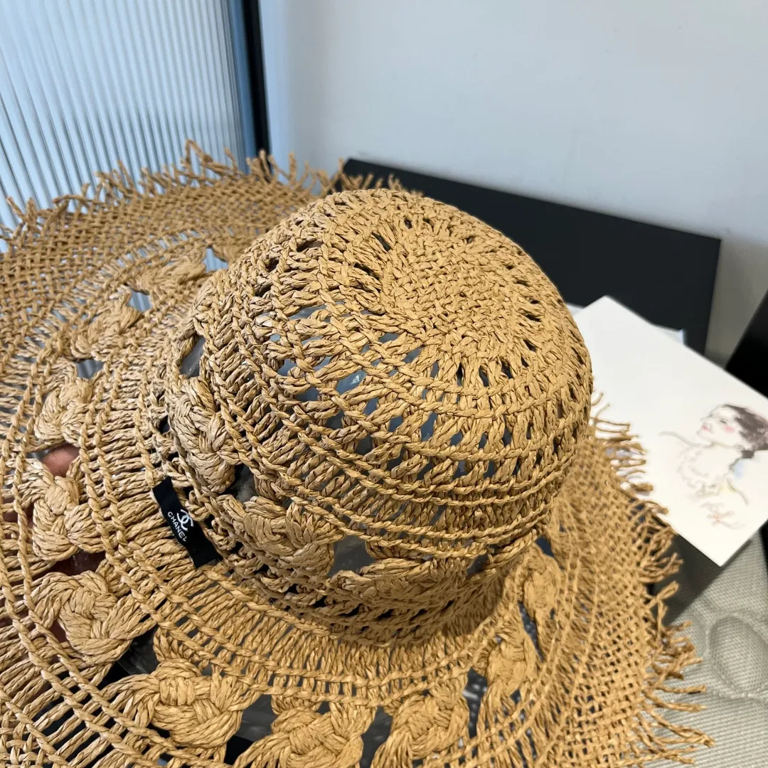 💰150¥ Chanel Bohemian style sun hat, beach sun hat, head circumference 57cm
