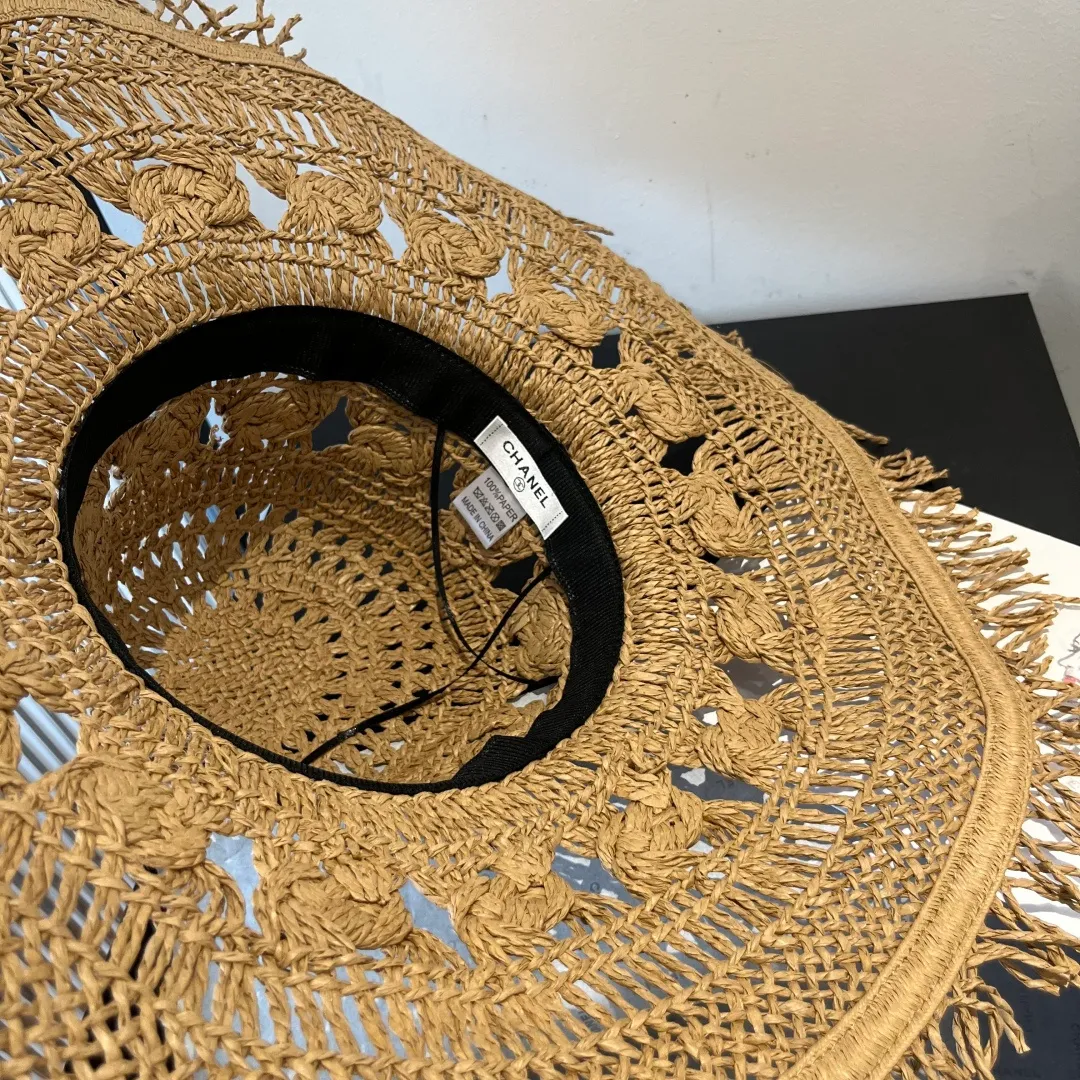 💰150¥ Chanel Bohemian style sun hat, beach sun hat, head circumference 57cm