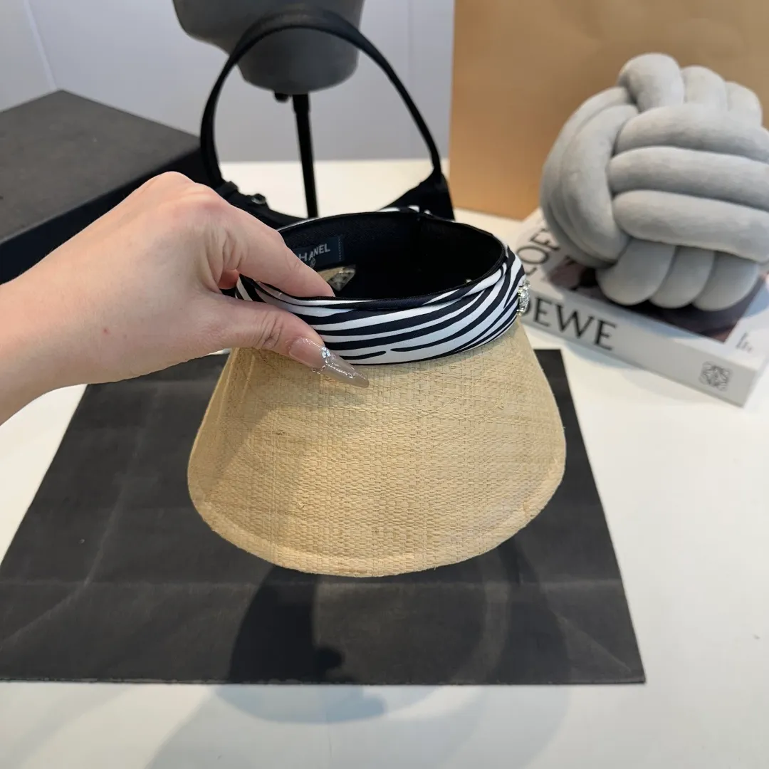 P60 Chanel hollow top sun hat, headband sun hat, head circumference 57cm