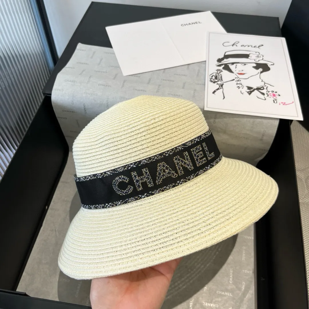 💰170¥ Chanel new straw hat, lady style sun hat, head circumference 57cm