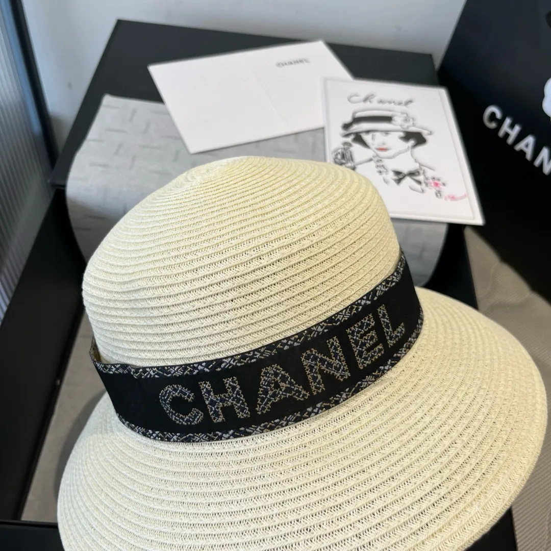 💰170¥ Chanel new straw hat, lady style sun hat, head circumference 57cm