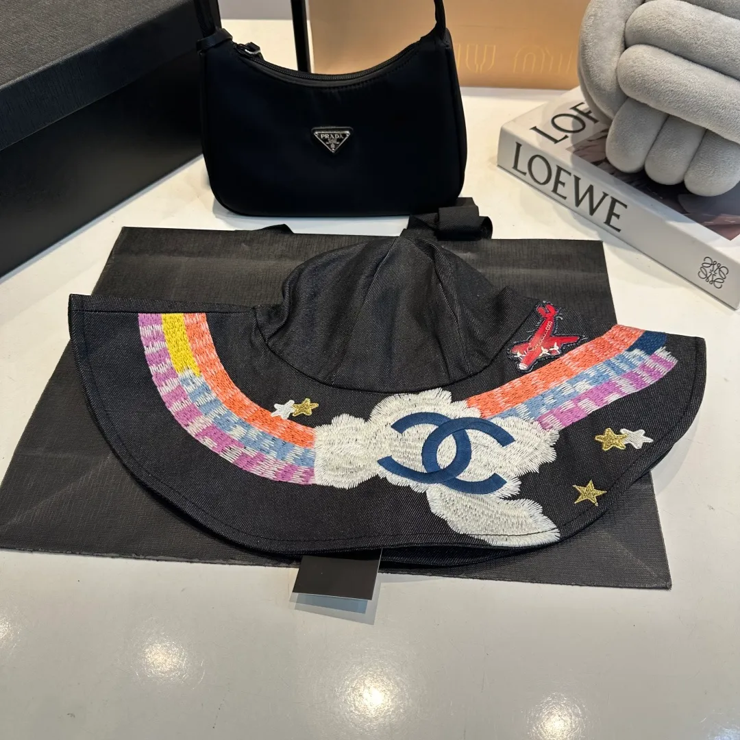 P80 Chanel second-hand large-brimmed fisherman's hat, linen and cotton breathable fisherman's hat, a must-have item for physical sun protection in summer. It's really good-looking🥰