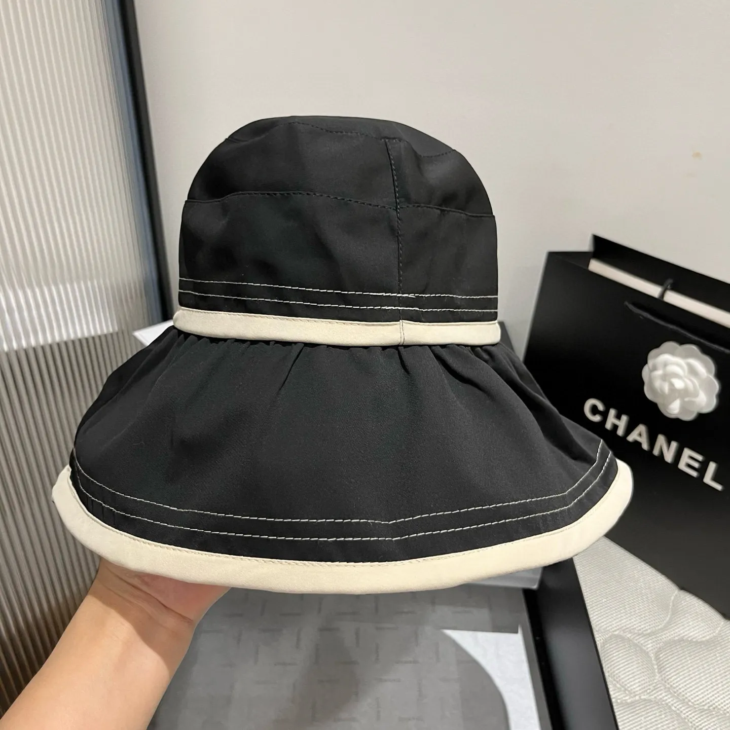💰100¥ Chanel sunshade bucket hat, foldable, head circumference 57cm