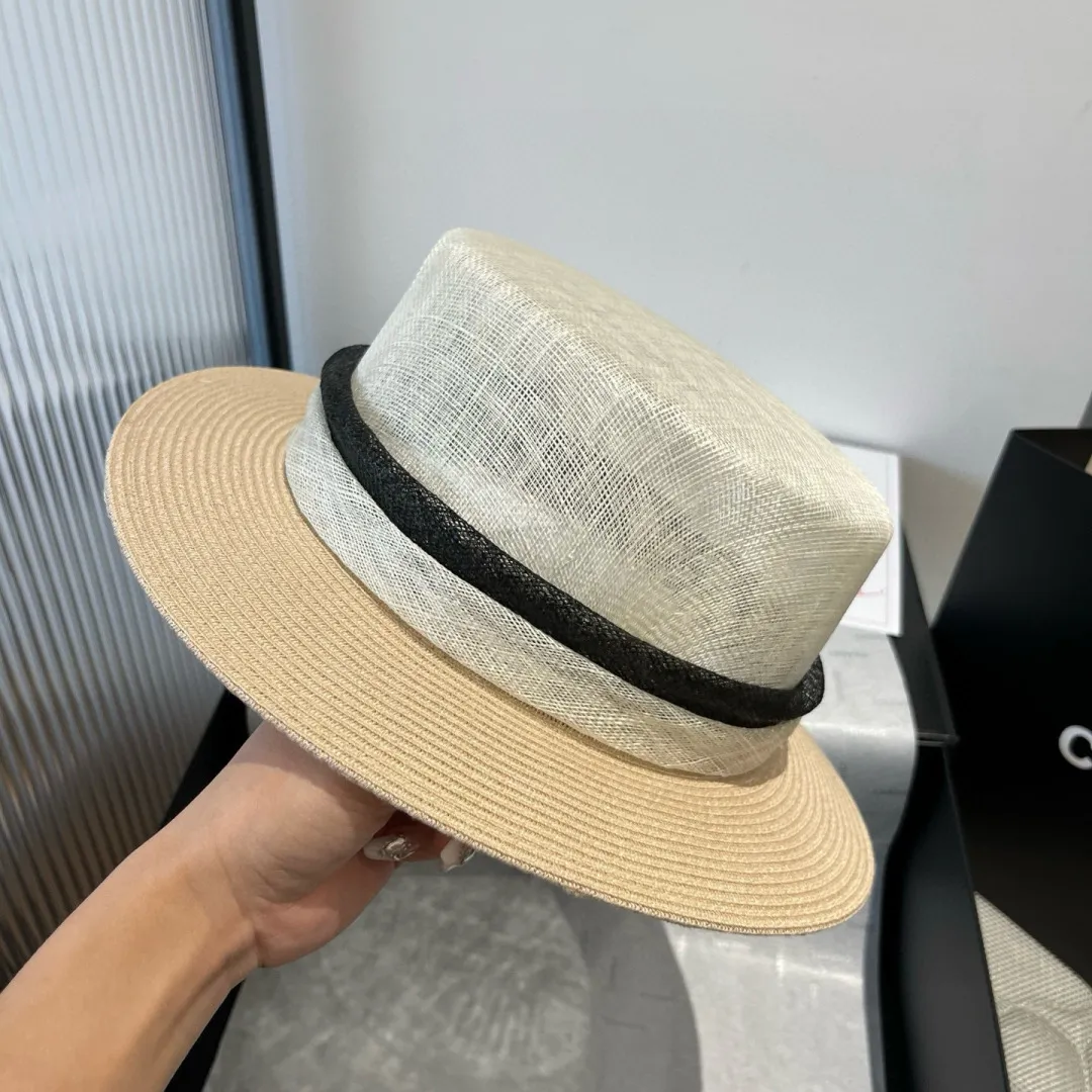 💰240¥ Chanel flat-top linen hat, high-end hat, head circumference 57cm
