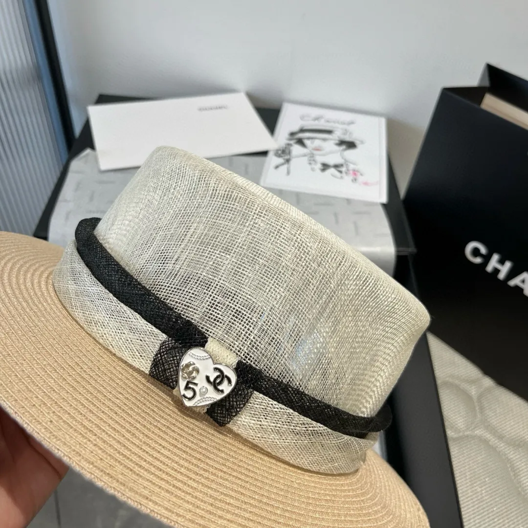 💰240¥ Chanel flat-top linen hat, high-end hat, head circumference 57cm