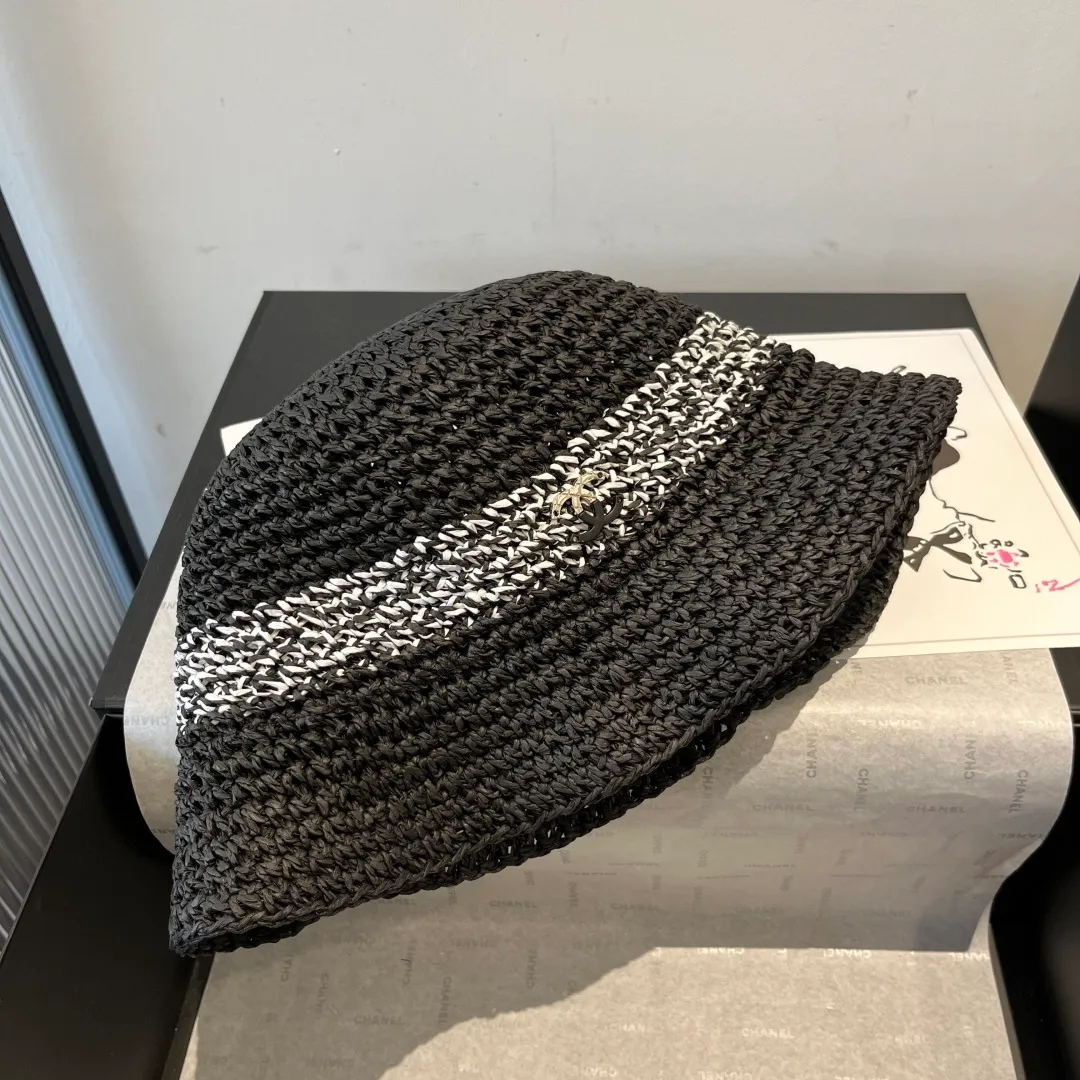 💰130¥ Chanel papyrus sun hat, straw hat, foldable, head circumference 57cm