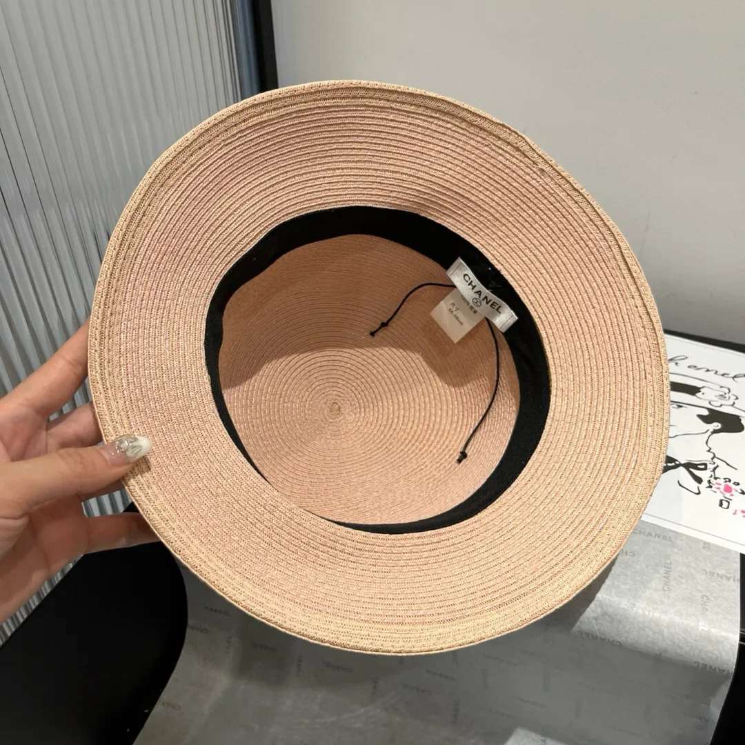 💰150¥ Chanel new top hat, original small basin hat, straw hat, head circumference 57cm