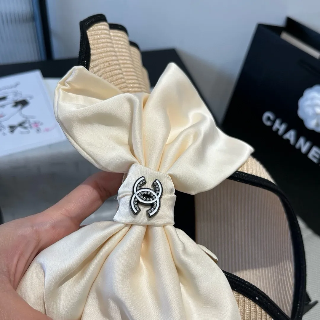 💰160¥ Chanel wavy edge empty top straw hat, head circumference 57cm