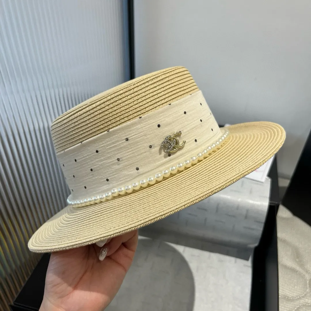 💰180¥ Chanel new flat top hat, Taiwan PP straw, head circumference 57cm