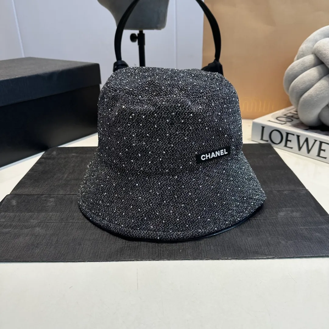 P60 Chanel large brim bucket hat, canvas hat, simple internet celebrity style, head circumference 57cm