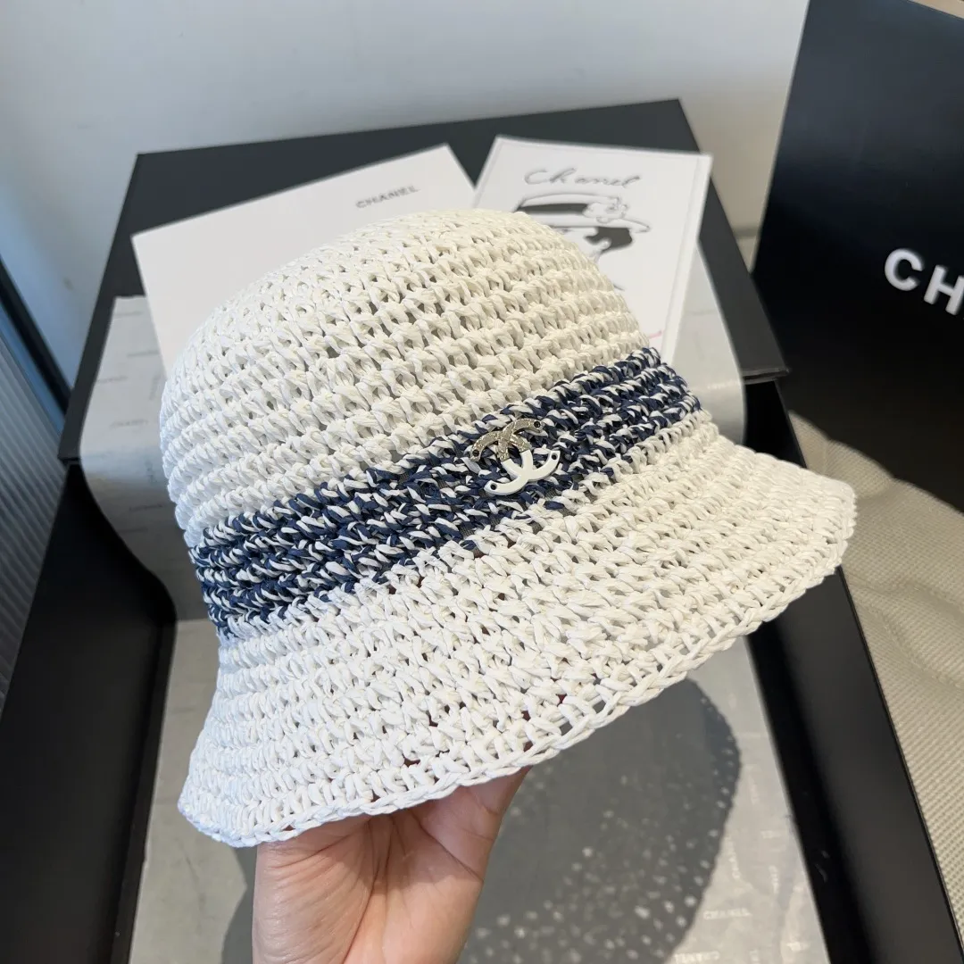 💰130¥ Chanel papyrus sun hat, straw hat, foldable, head circumference 57cm