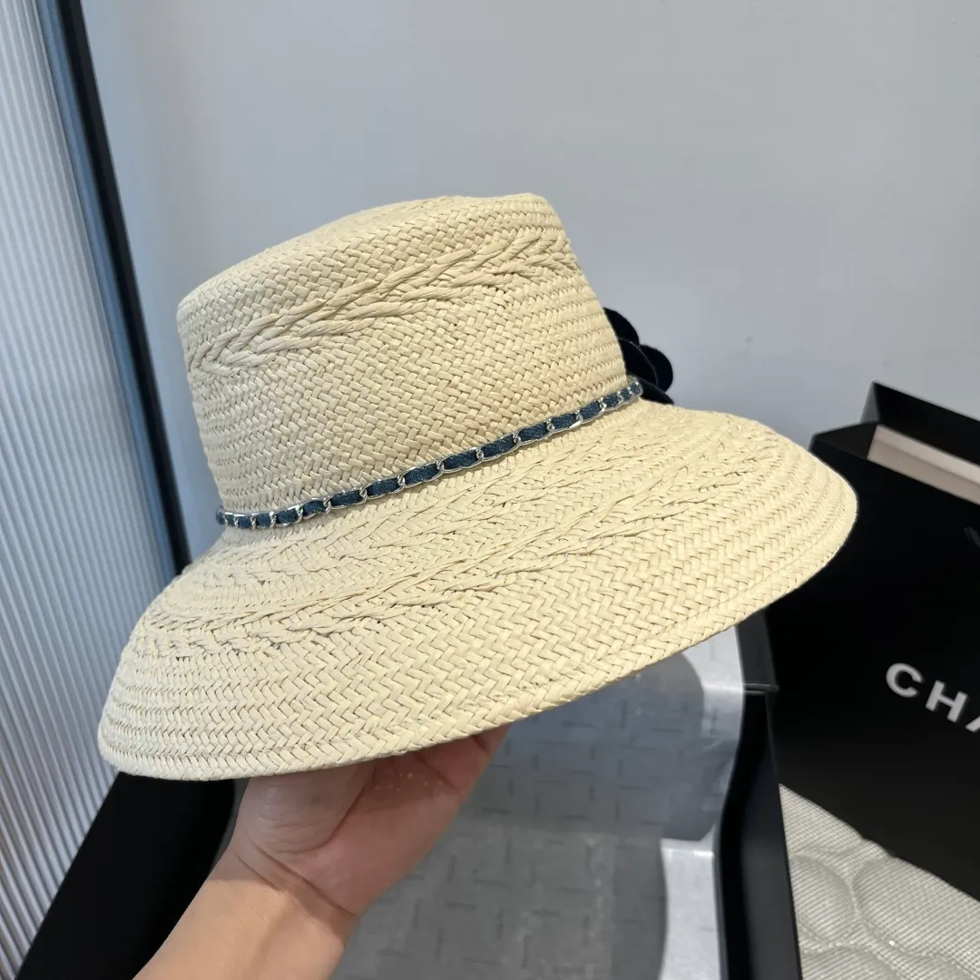 💰190¥ Chanel Taiwanese straw hat, sun hat, head circumference 57vm