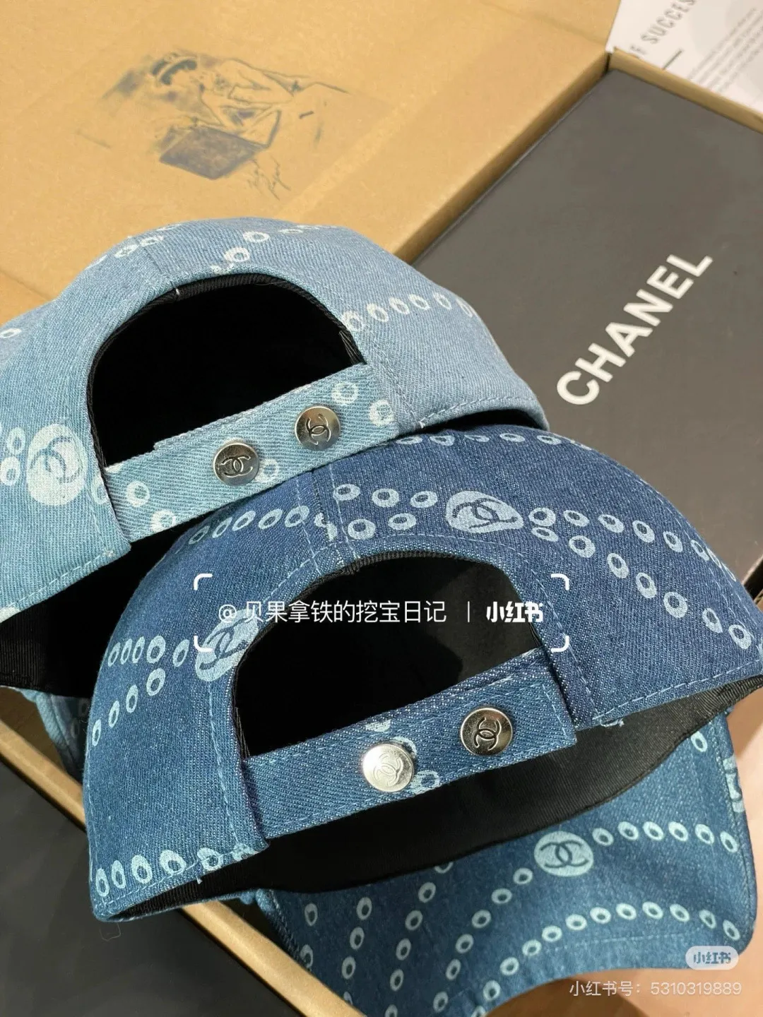 💰90¥ Chanel denim peaked hat, 25 years new counter model, head circumference 57cm