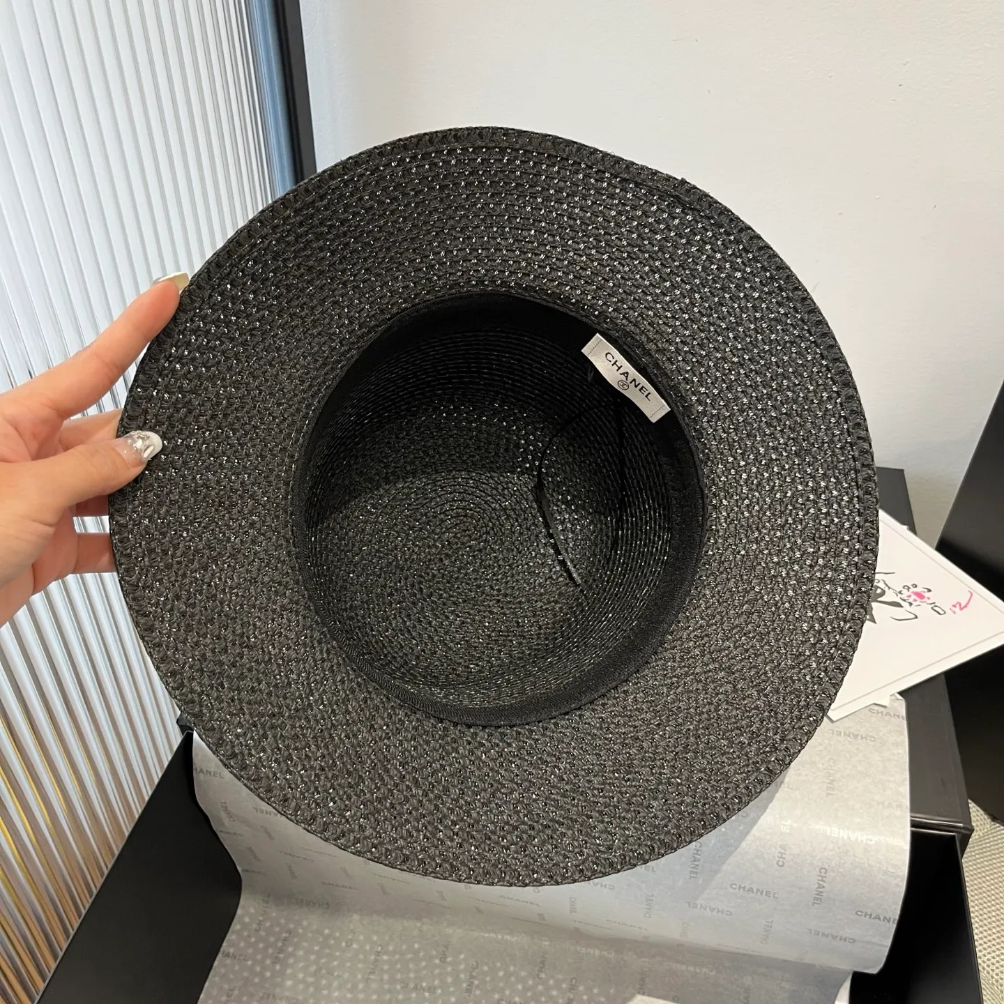 💰140¥ Chanel new straw hat, with silk ribbon, a must-have for fairies when traveling, head circumference 57cm