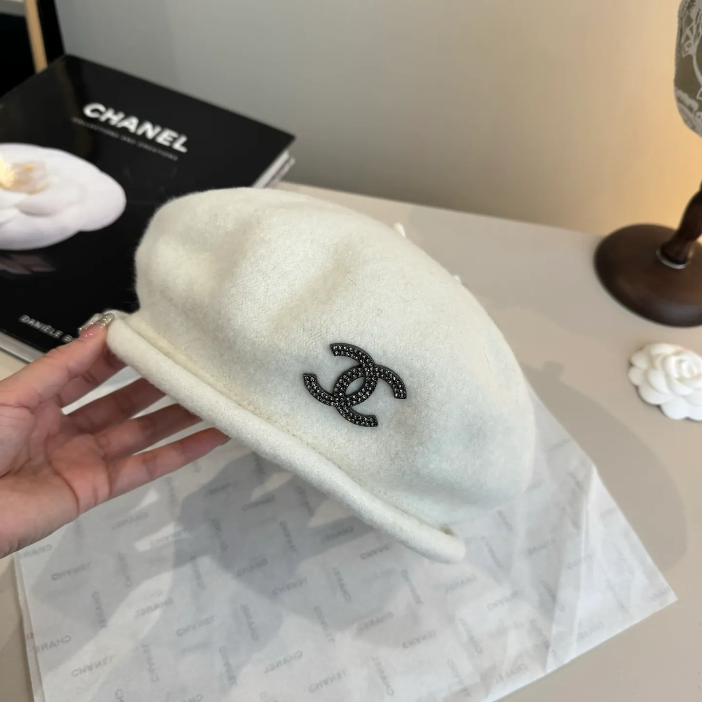 💰120¥ Chanel wool beret, pumpkin hat, 100% wool🦙 fabric, head circumference 57cm