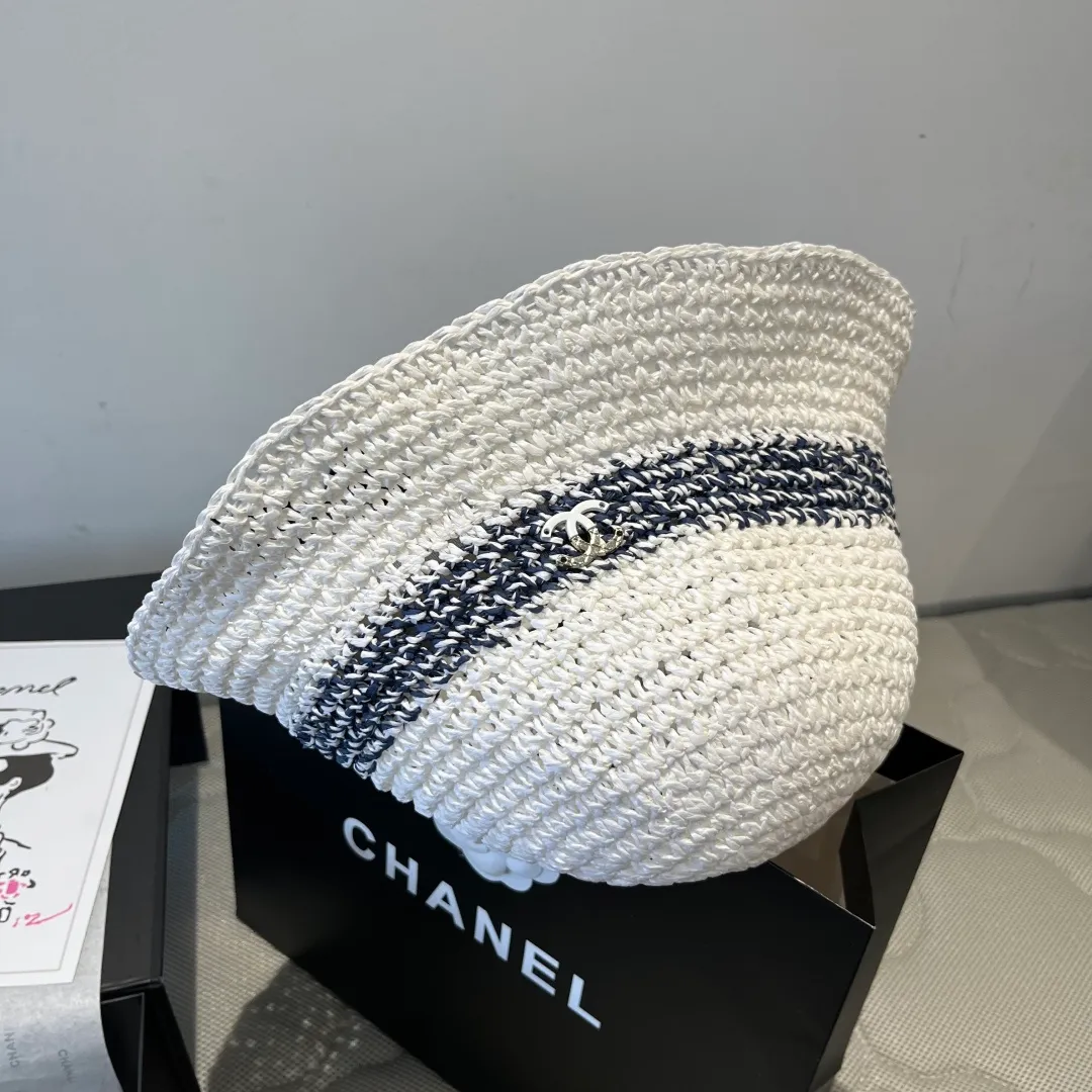 💰130¥ Chanel papyrus sun hat, straw hat, foldable, head circumference 57cm