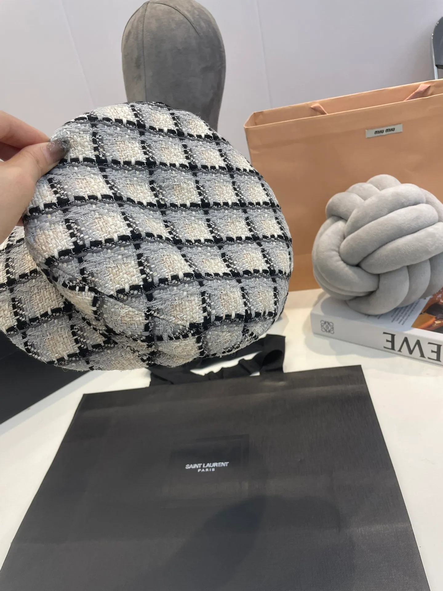 P130 Chanel's new autumn and winter custom-made military cap, plaid contrasting fabric, niche yet high-end! The latest style of Xiaoxiangfeng, a must-have for celebrities