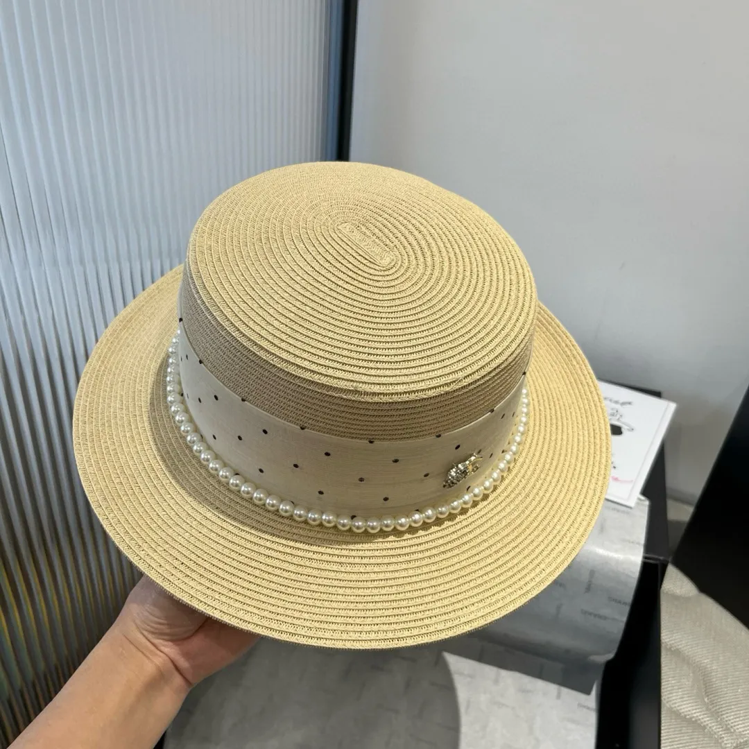 💰160¥ Chanel new flat top hat, Taiwan PP straw, head circumference 57cm