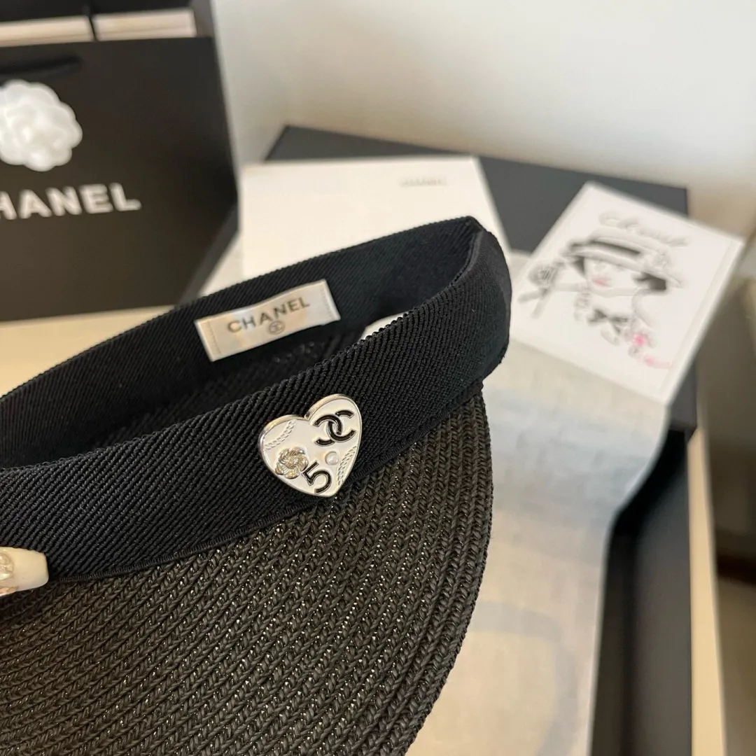 💰90¥ Chanel Chanel headband sun hat empty top straw hat