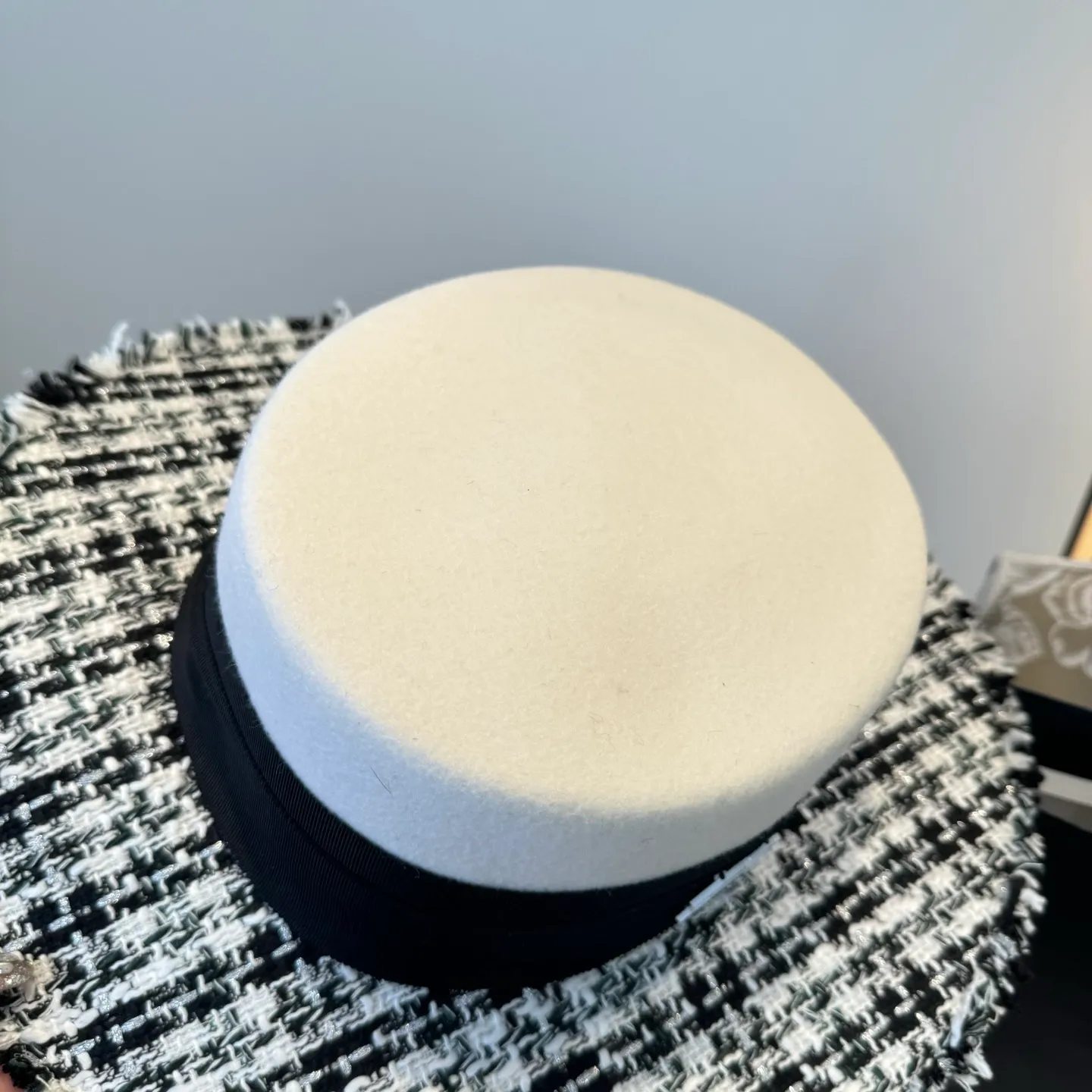 💰190¥ Chanel Chanel classic lady style flat top hat, head circumference 57cm