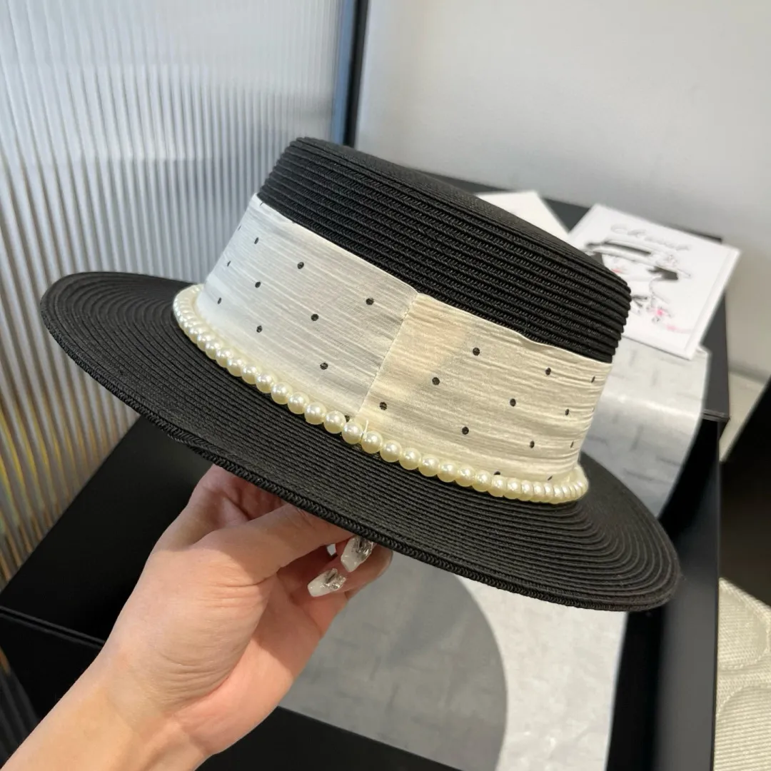 💰180¥ Chanel new flat top hat, Taiwan PP straw, head circumference 57cm