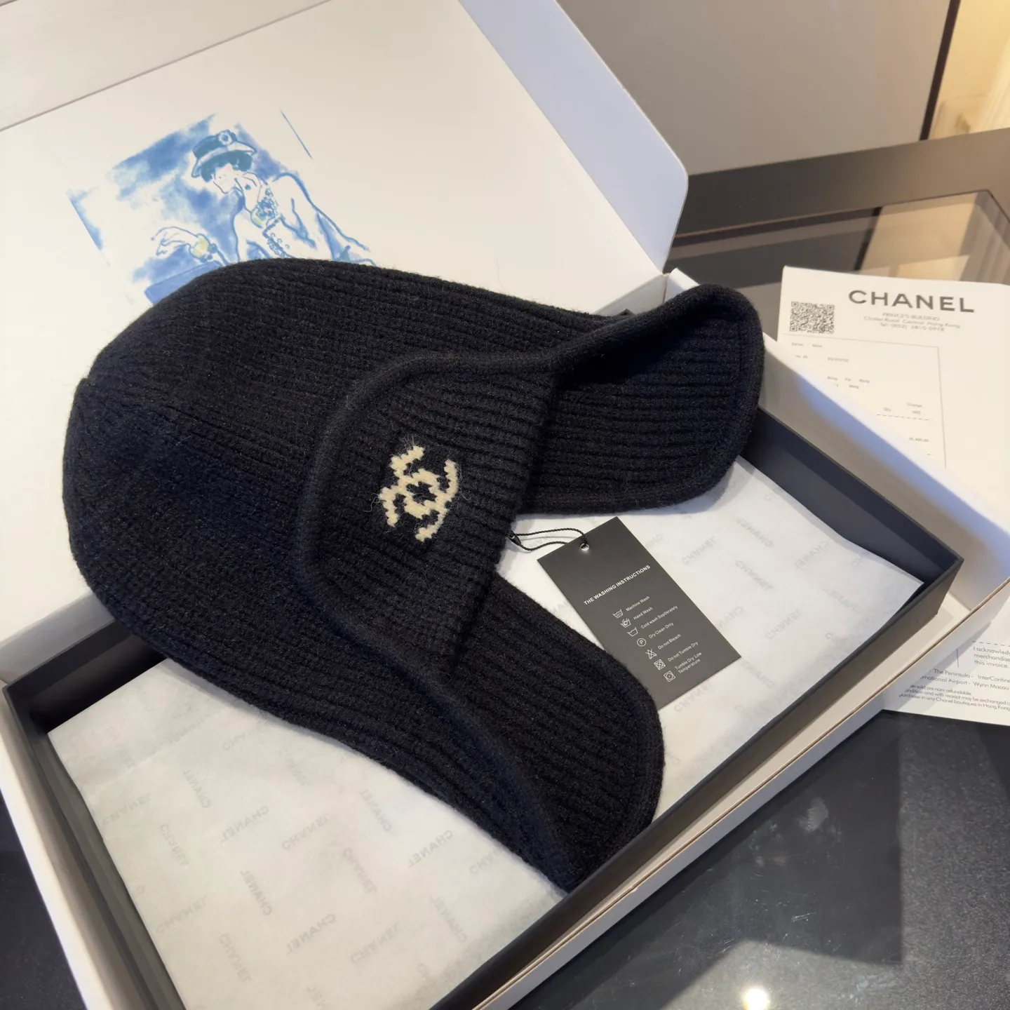💰60¥ Chanel knitted beanie, ear protection hat