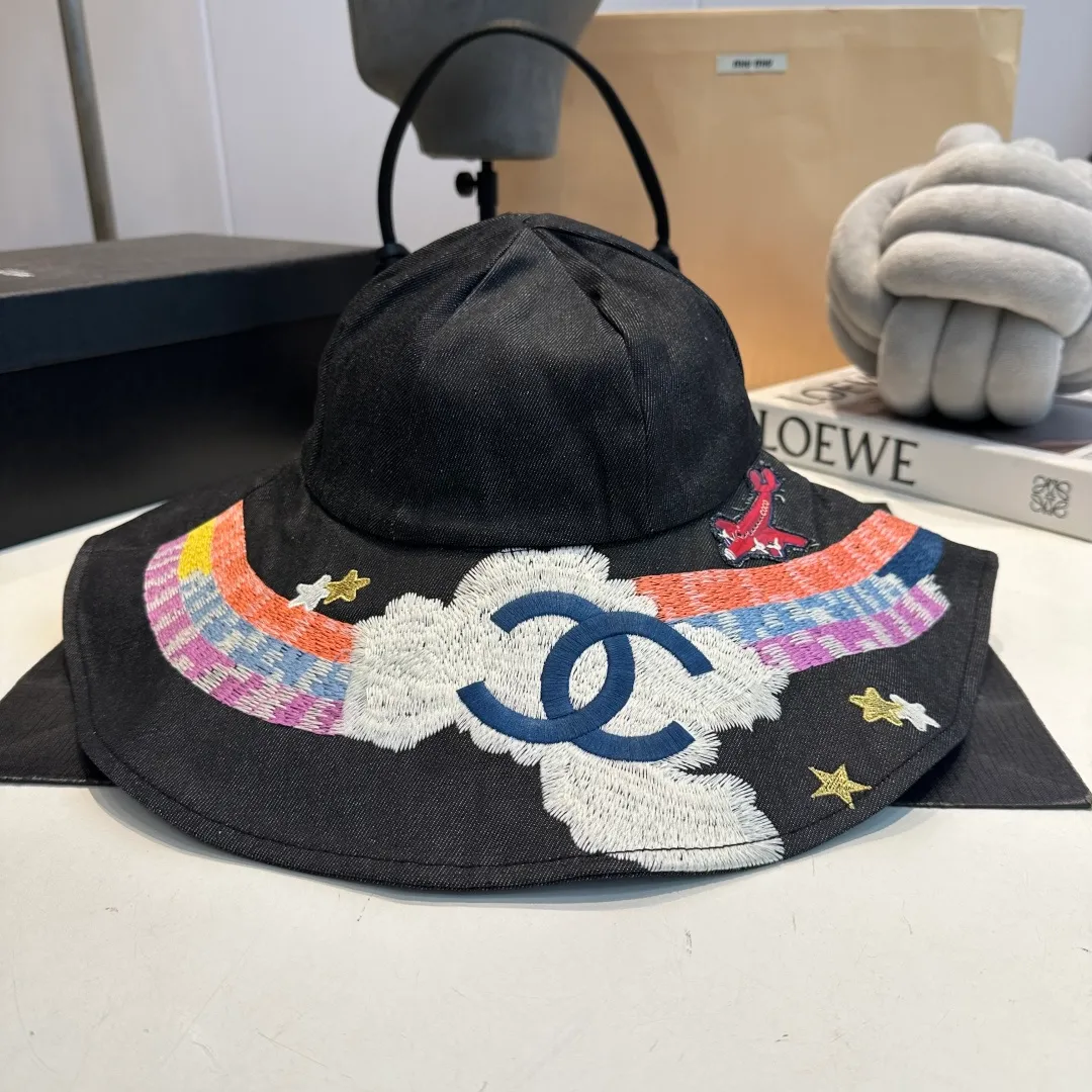 P80 Chanel second-hand large-brimmed fisherman's hat, linen and cotton breathable fisherman's hat, a must-have item for physical sun protection in summer. It's really good-looking🥰