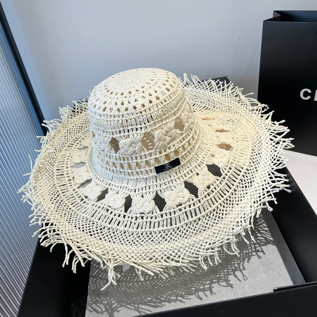 💰150¥ Chanel Bohemian style sun hat, beach sun hat, head circumference 57cm