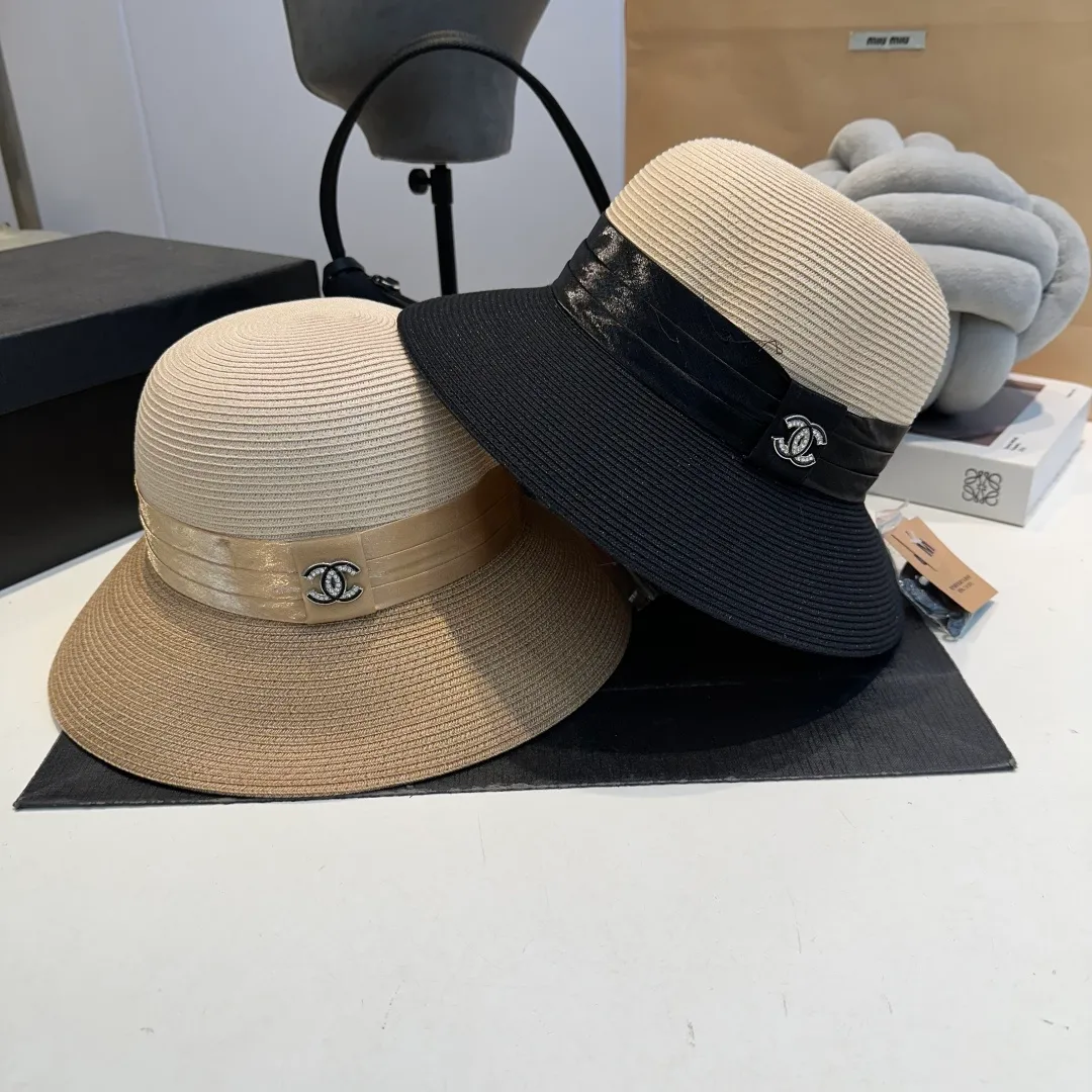 P150 Chanel Chanel bohemian style straw hat, sun hat, head circumference 57cm