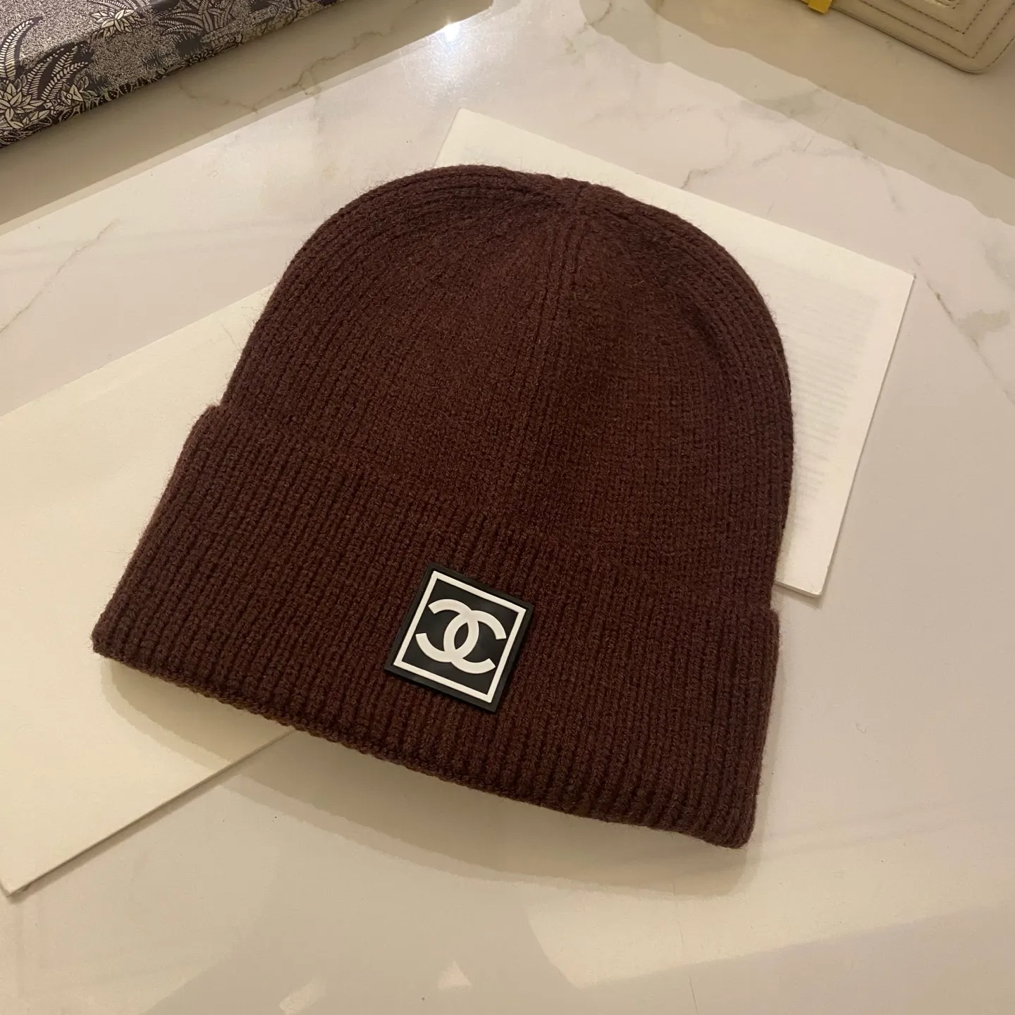 Chanel cashmere knitted hat