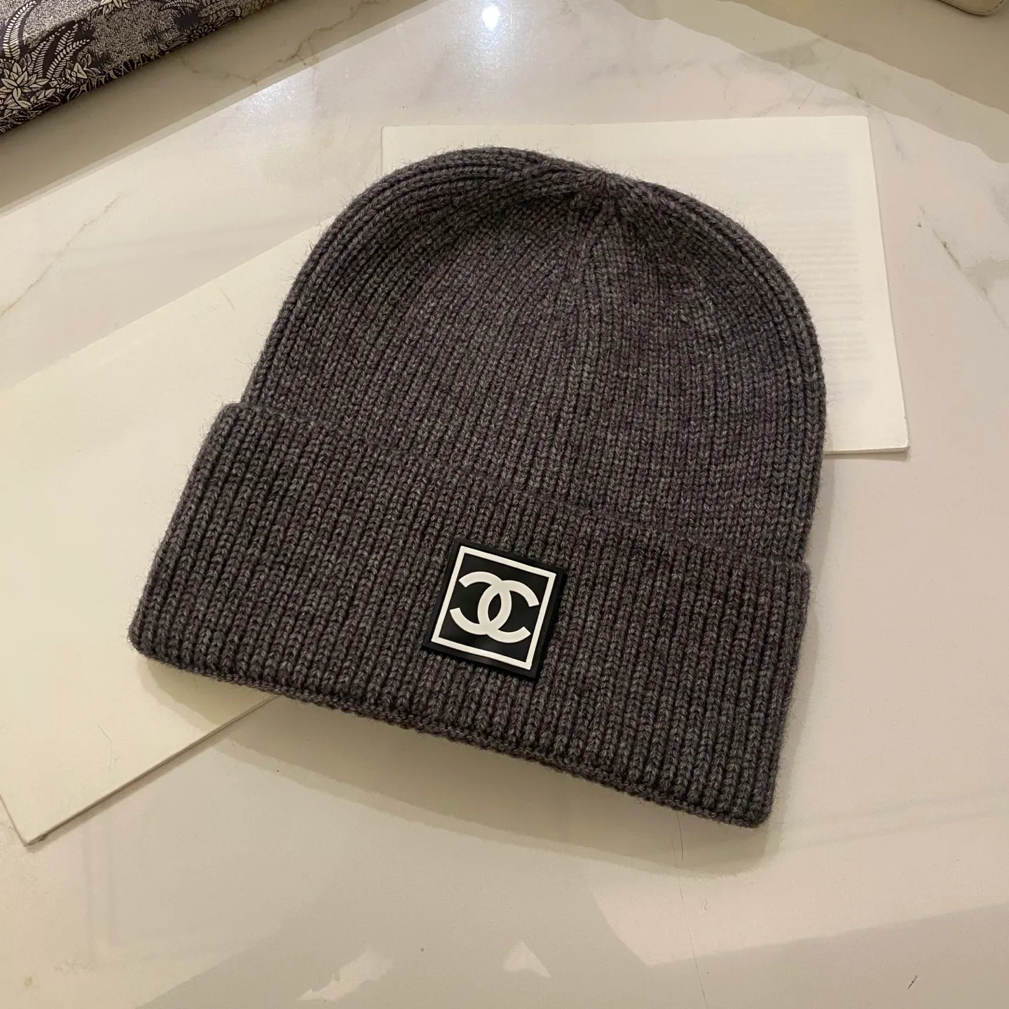 Chanel cashmere knitted hat