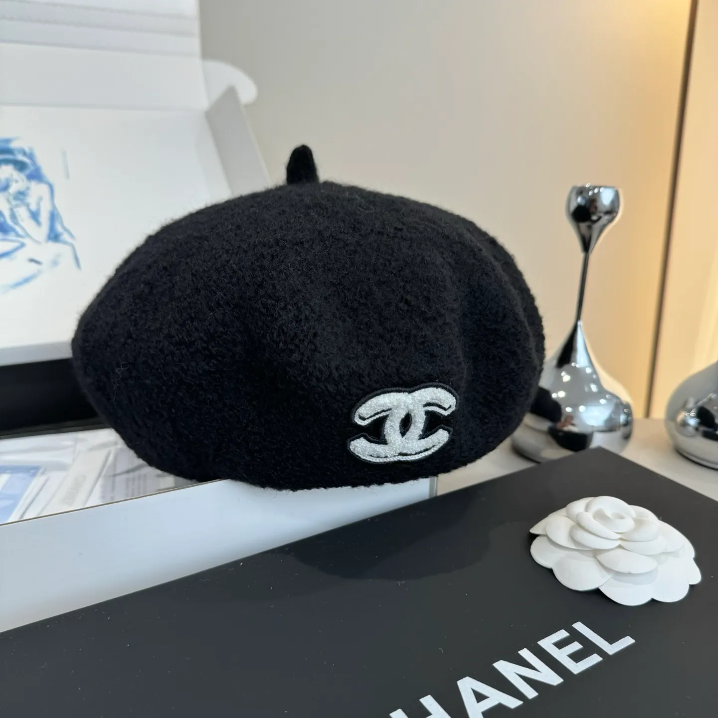 💰120¥ Chanel wool beret, pumpkin hat, 100% wool🦙 fabric, head circumference 57cm