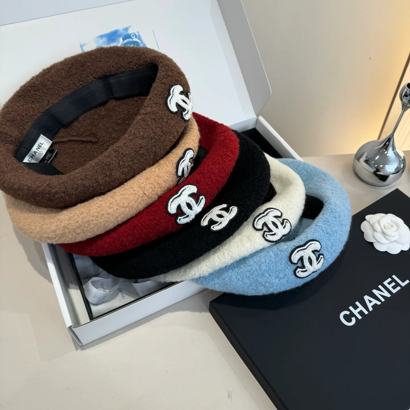 💰120¥ Chanel wool beret, pumpkin hat, 100% wool🦙 fabric, head circumference 57cm