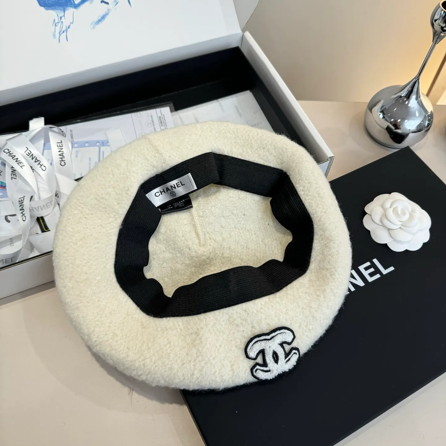 💰120¥ Chanel wool beret, pumpkin hat, 100% wool🦙 fabric, head circumference 57cm