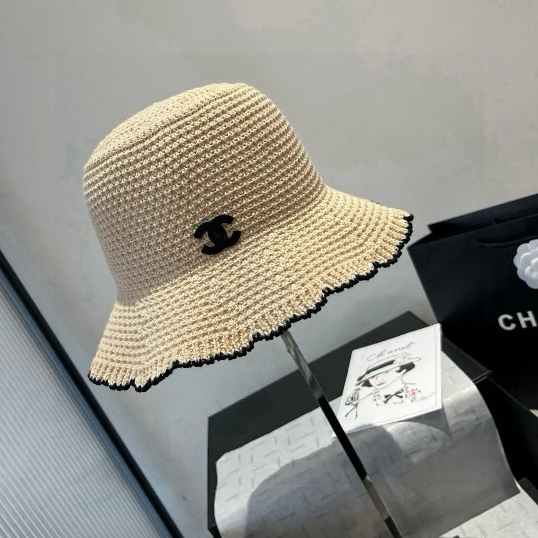 💰90¥ Chanel knitted handhook bucket hat, wavy edge top hat, head circumference 57cm