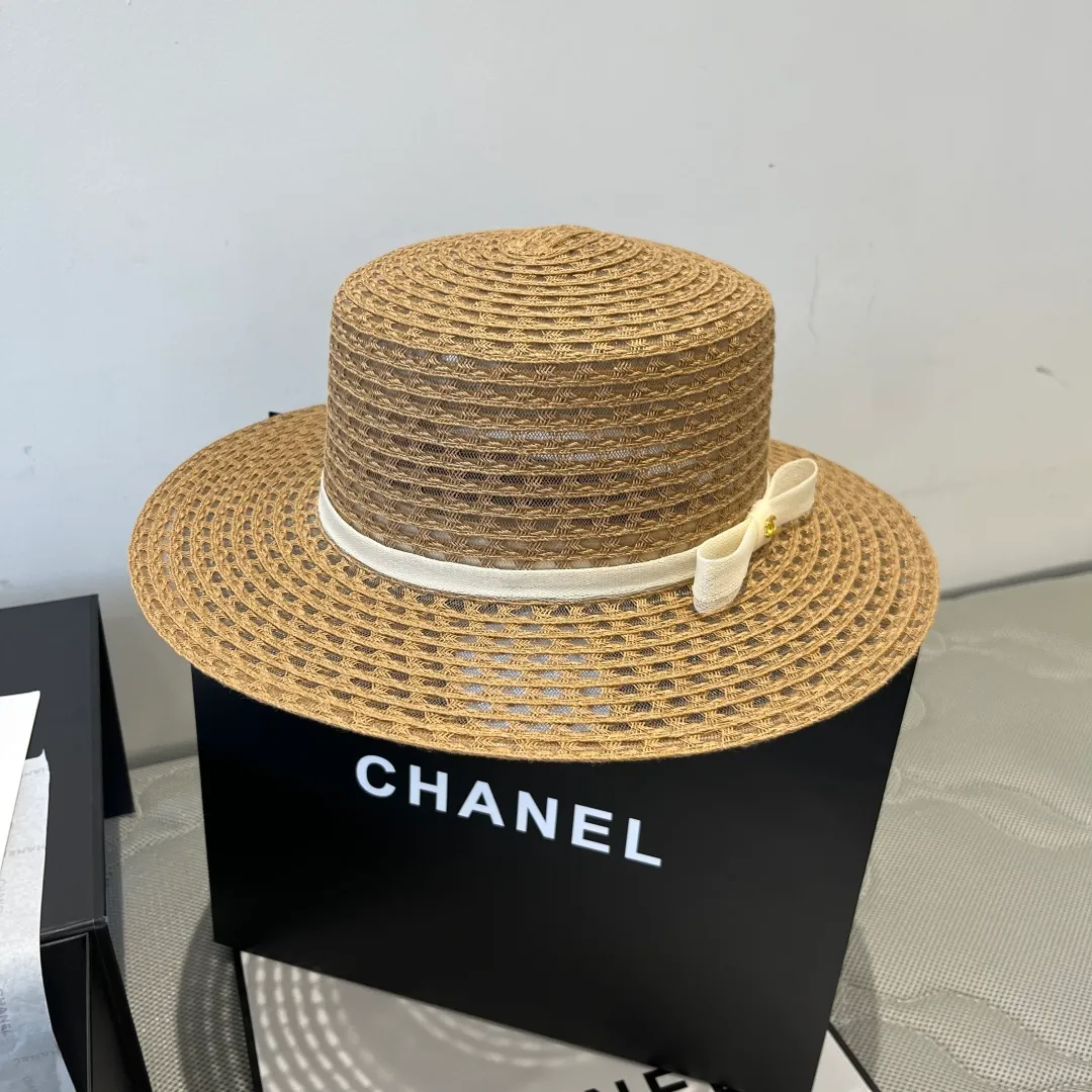 💰120¥ Chanel flat top hat, hollow flat top hat, head circumference 57cm
